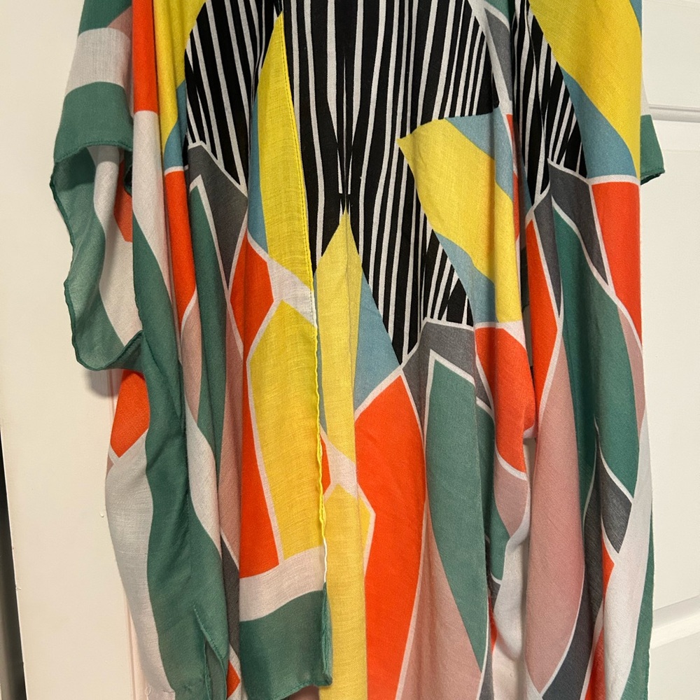 Do Everything in Love Striped Kimono with Teal Accents - Picture 4 of 5